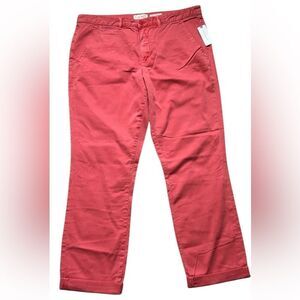 Anthropologie Cropped Ankle Pants in Coral Red